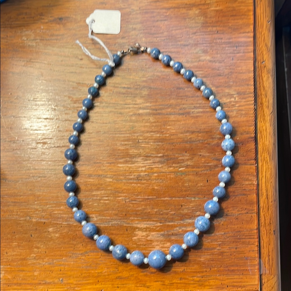 Lee Sands Elegant Blue Beaded Necklace 12$